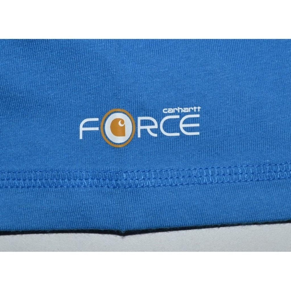Carhartt Force 口袋 亨利領 T恤【S】【M】吸濕排汗 防污力 酷藍 重磅  全新 現貨-細節圖5
