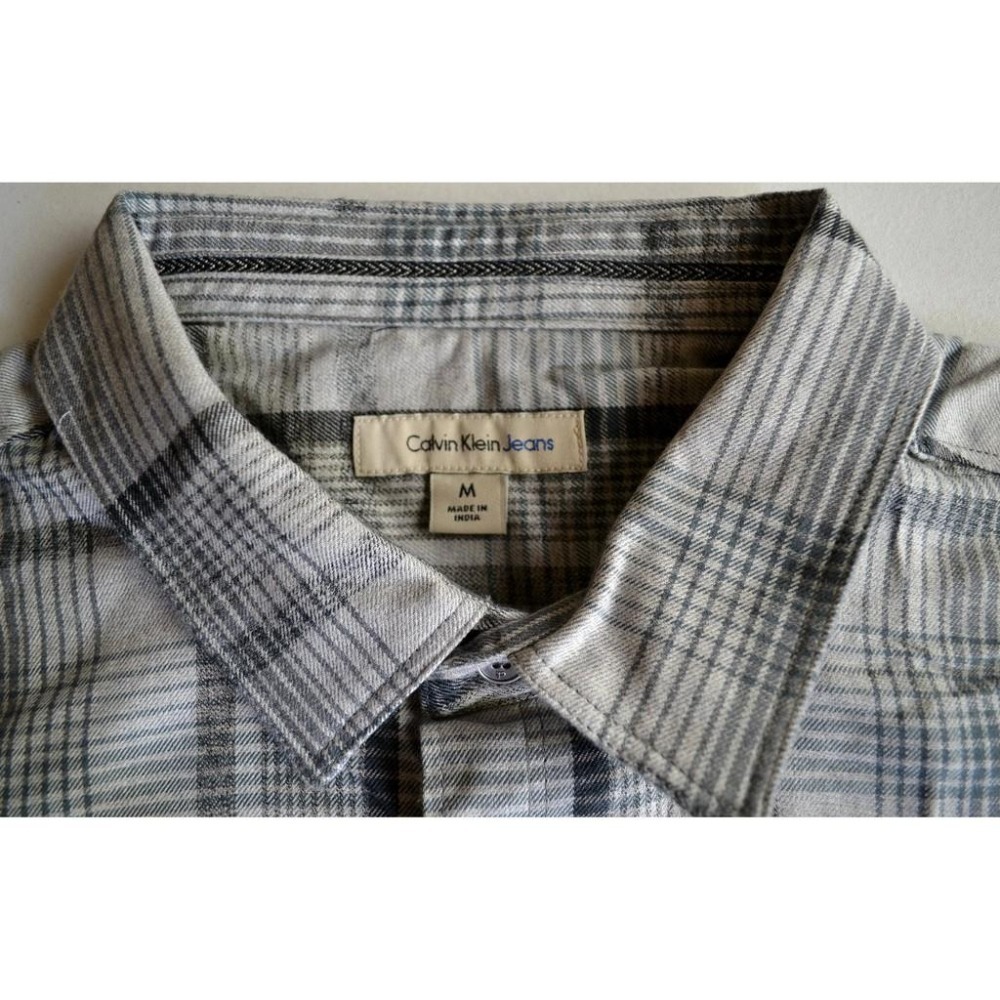 Calvin Klein Jeans 全新 現貨 磨毛格紋 長袖襯衫 Ｍ 保證正品-細節圖2