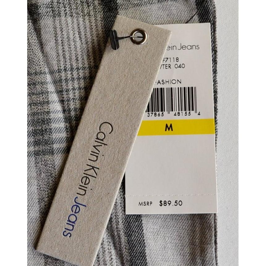 Calvin Klein Jeans 全新 現貨 磨毛格紋 長袖襯衫 Ｍ 保證正品-細節圖3