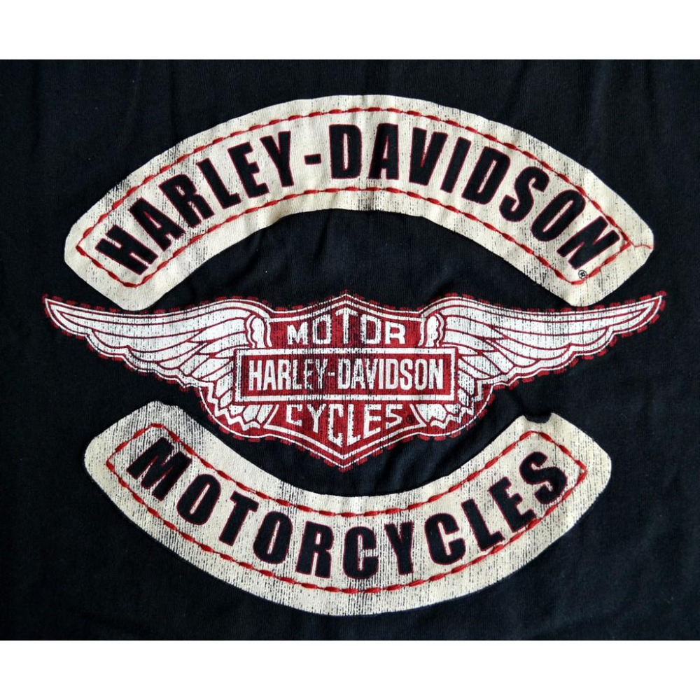 Harley-Davidson 哈雷機車 美國製造 黑標 Wings 黑色 短袖T恤 S (約一般 M)-細節圖4