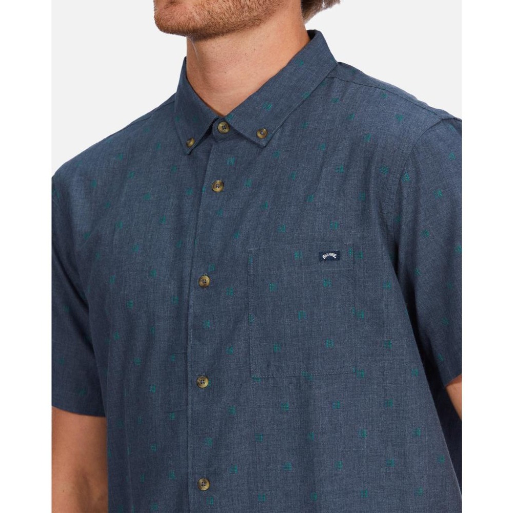 BILLABONG【L】短袖襯衫 夏季 輕盈透氣 有機棉 花襯衫 Jacquard 全新 現貨 保證正品-細節圖3