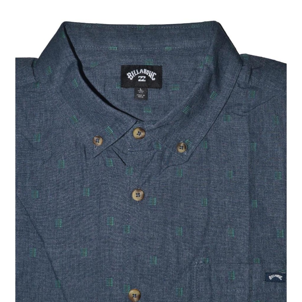 BILLABONG【L】短袖襯衫 夏季 輕盈透氣 有機棉 花襯衫 Jacquard 全新 現貨 保證正品-細節圖7