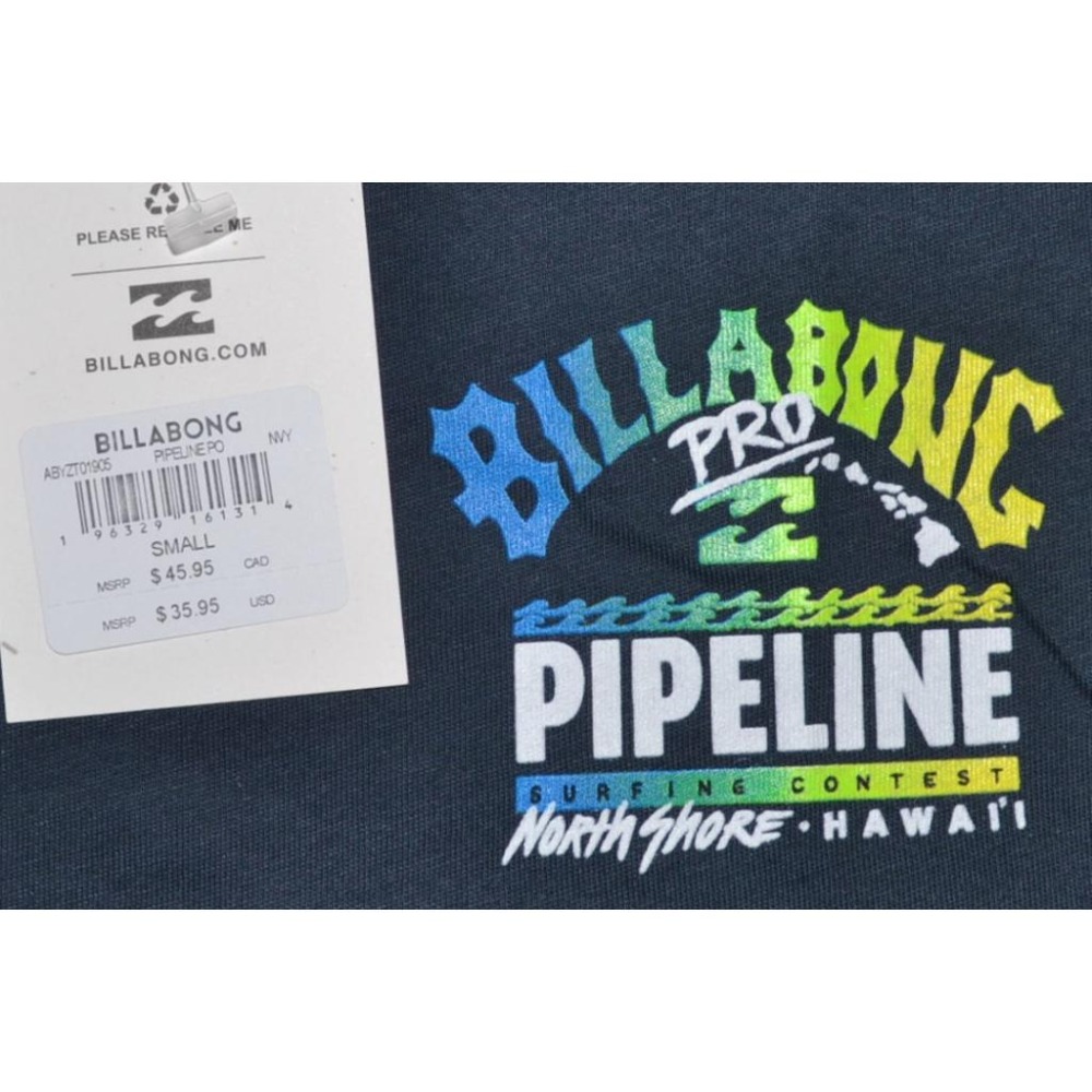 Billabong【S】【L】短袖T恤 Pro Pipeline 海軍藍 寬鬆款 衝浪紀念T ABYZT01905-細節圖6