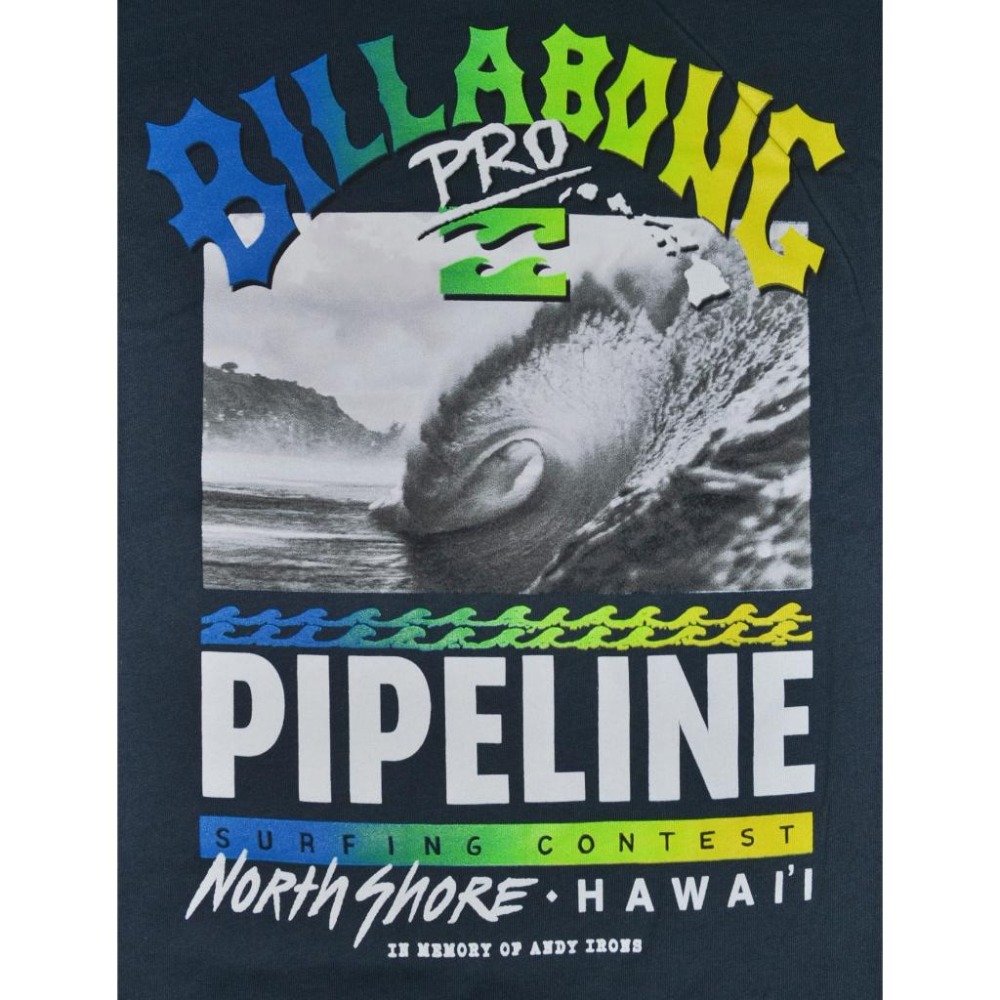 Billabong【S】【L】短袖T恤 Pro Pipeline 海軍藍 寬鬆款 衝浪紀念T ABYZT01905-細節圖7