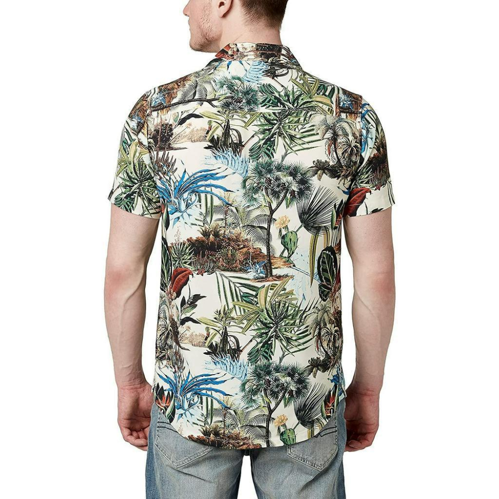 Buffalo David Bitton【XL】短袖襯衫 夏季 輕盈透氣 吸濕排汗 花襯衫 大尺碼 全新 現貨 保證正品-細節圖2