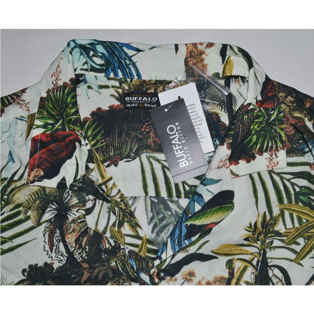 Buffalo David Bitton【XL】短袖襯衫 夏季 輕盈透氣 吸濕排汗 花襯衫 大尺碼 全新 現貨 保證正品-細節圖5