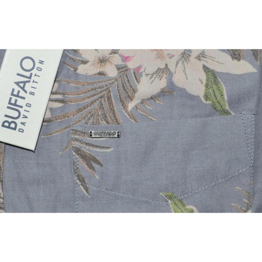 Buffalo David Bitton【M】短袖襯衫 府綢棉 花襯衫 全新 現貨 保證正品-細節圖4