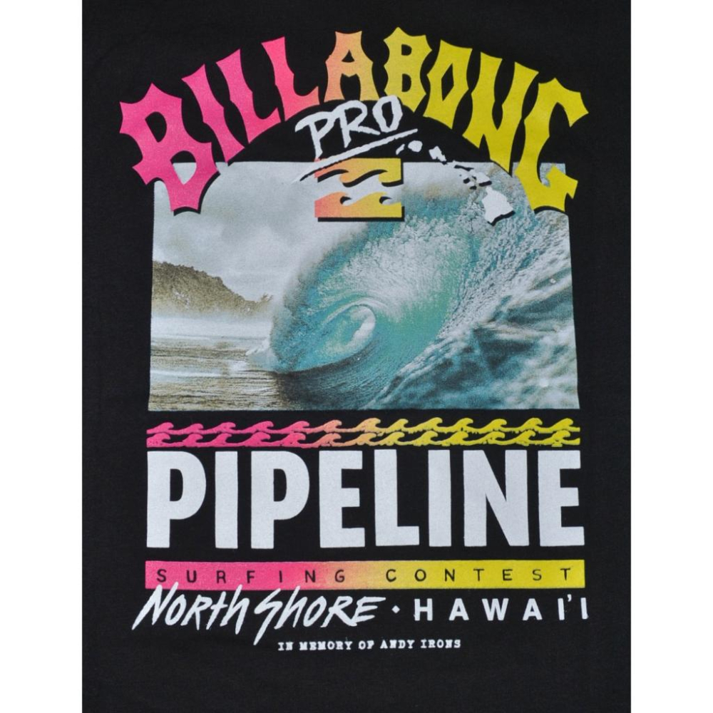 Billabong【S】【M】【L】短袖T恤 Pro Pipeline 黑色 寬鬆款 衝浪紀念T ABYZT01905-細節圖7