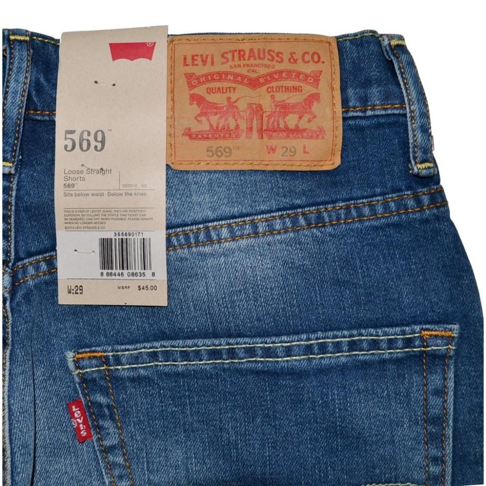 Levi＇s 569 寬鬆直筒 牛仔短褲 彈性 29腰 全新 現貨 355690171 美國購入 保證正品-細節圖6