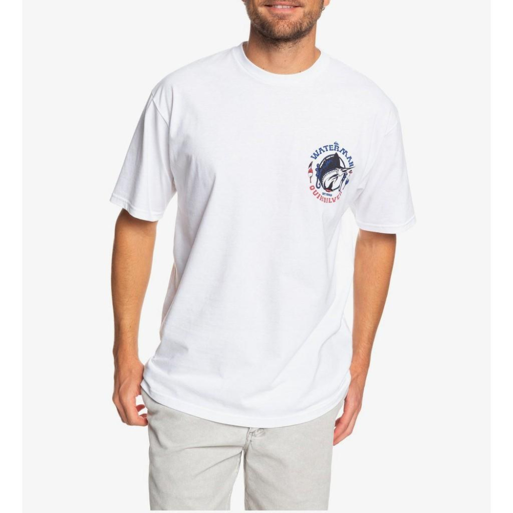 Quiksilver 旗魚圖案 白色 短袖T恤【M】約一般【L】全新 現貨 AQMZT03365-細節圖2