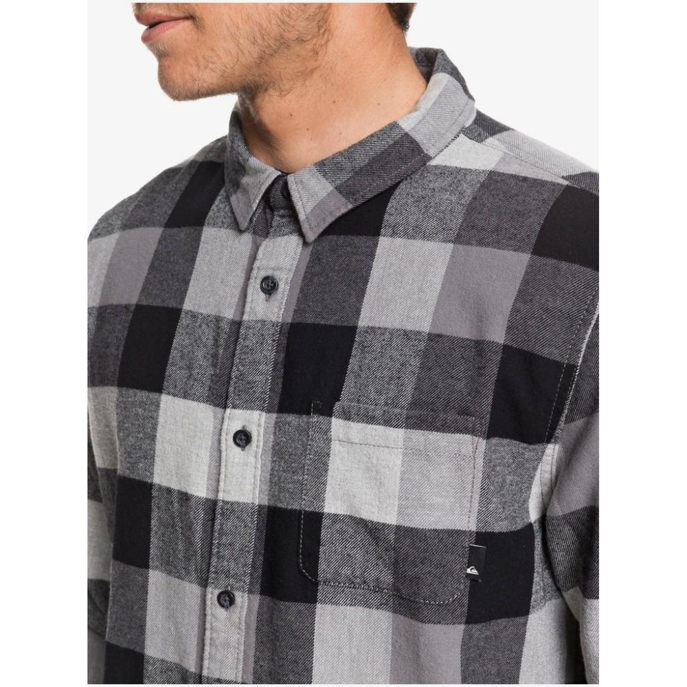 Quiksilver 長袖法蘭絨襯衫 格紋襯衫【XL】Motherfly 輕質棉 EQYWT03918-細節圖3