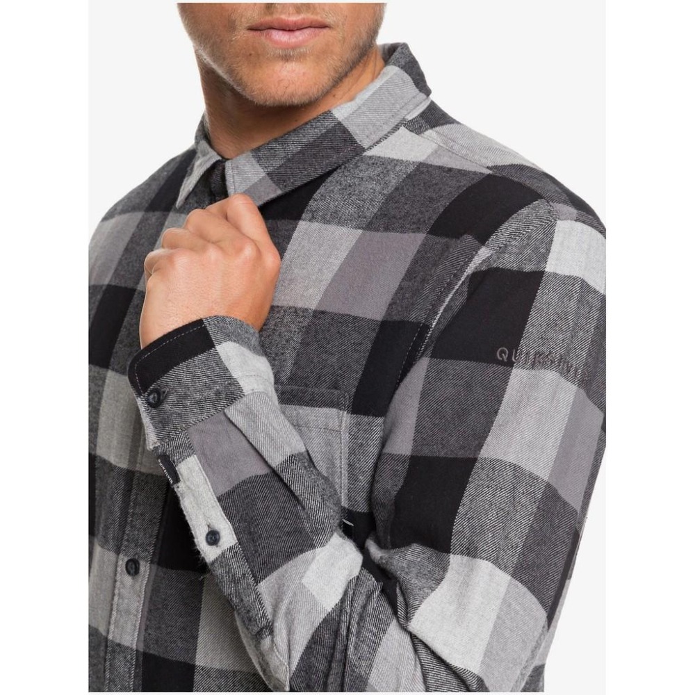 Quiksilver 長袖法蘭絨襯衫 格紋襯衫【XL】Motherfly 輕質棉 EQYWT03918-細節圖4