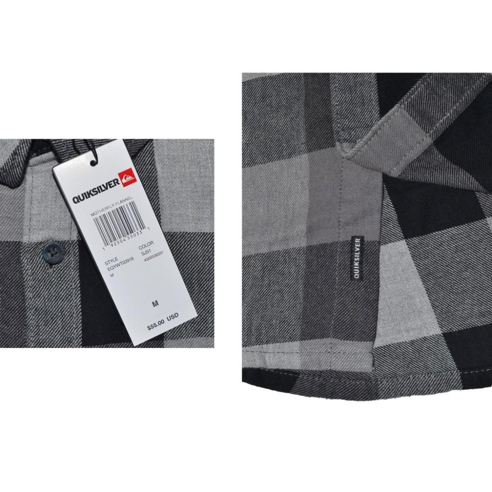 Quiksilver 長袖法蘭絨襯衫 格紋襯衫【XL】Motherfly 輕質棉 EQYWT03918-細節圖6