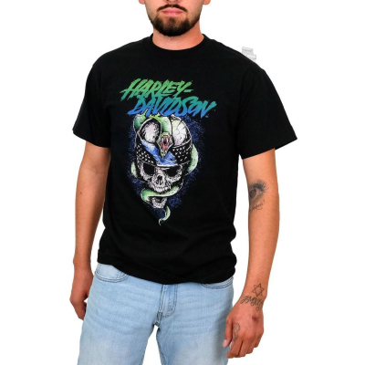 Harley-Davidson 哈雷機車 短袖T恤 【L】 Savagery Skull with Snake 全新