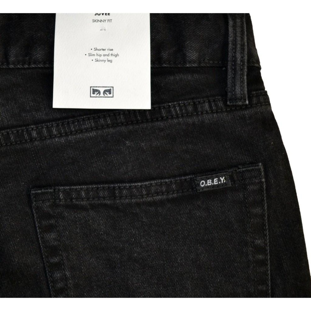 OBEY 全新 現貨 Denim Ii 丹寧 skinny fit 彈性牛仔褲 五口袋  33腰  黑色 保證正品-細節圖5