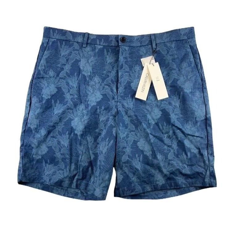 Calvin Klein【40腰】彈力休閒短褲 夏季 大尺碼 Chambray Blue 全新 現貨-細節圖2