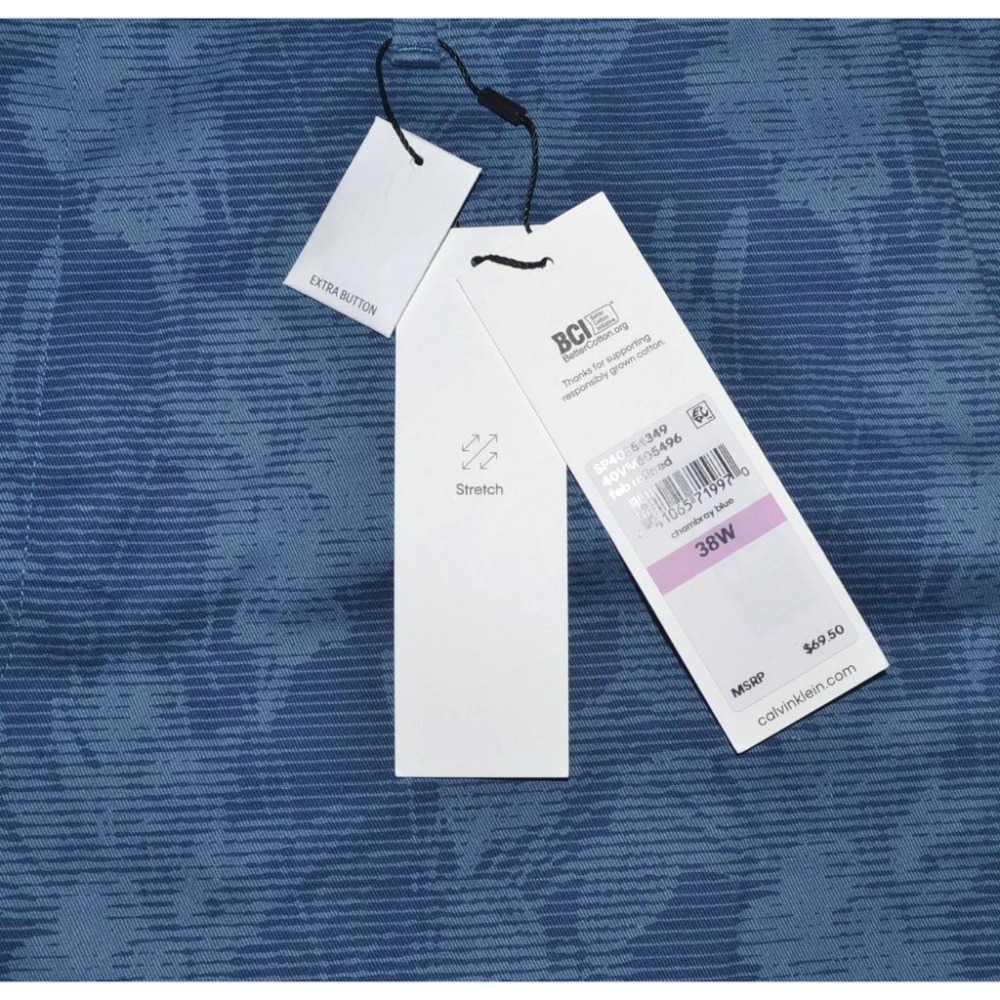 Calvin Klein【40腰】彈力休閒短褲 夏季 大尺碼 Chambray Blue 全新 現貨-細節圖4