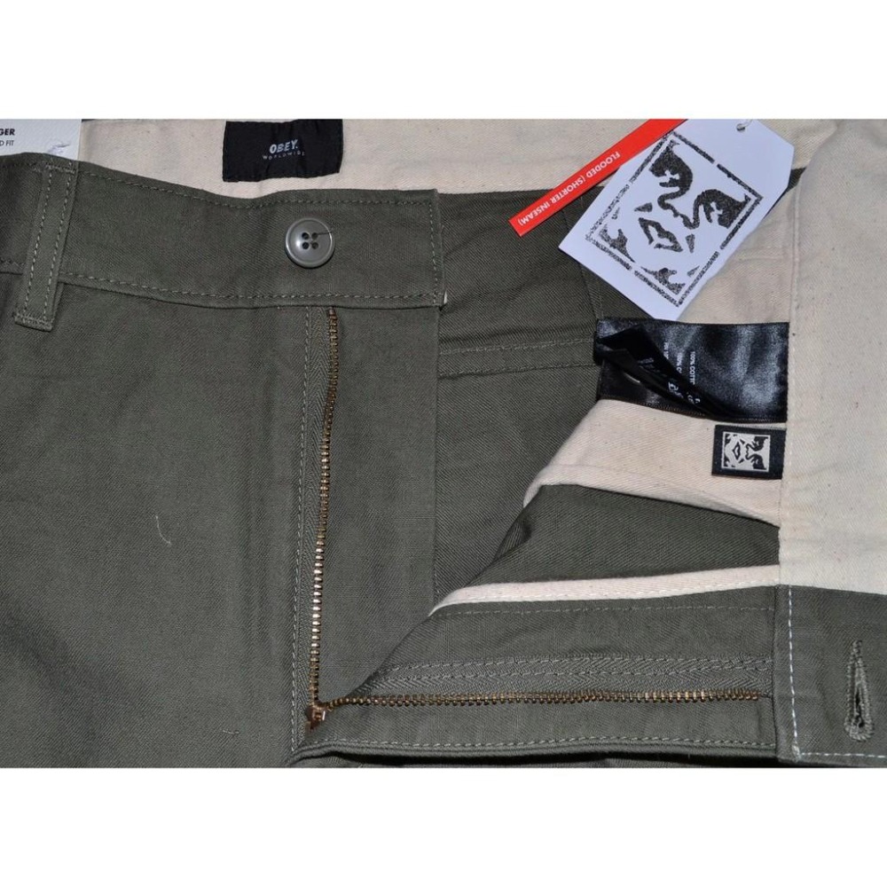 OBEY lagger Patcht 九分褲 寬鬆 31~32腰  淺軍綠色 美國購入 保證原廠正品-細節圖3