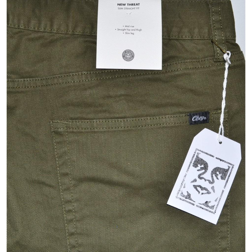 OBEY New Threat Twill Pant III 休閒長褲 合身彈性 五口袋 36腰 軍綠色 保證正品-細節圖6