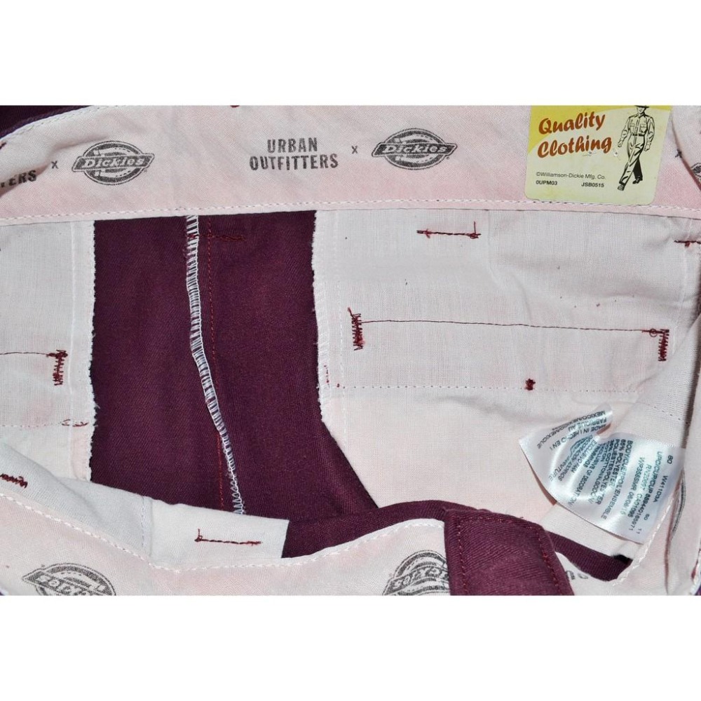 Dickies×Urban Outfitters【30腰】【32腰】【33腰】修身錐形工作褲 暗紅色 吸濕排汗 台灣未售-細節圖5