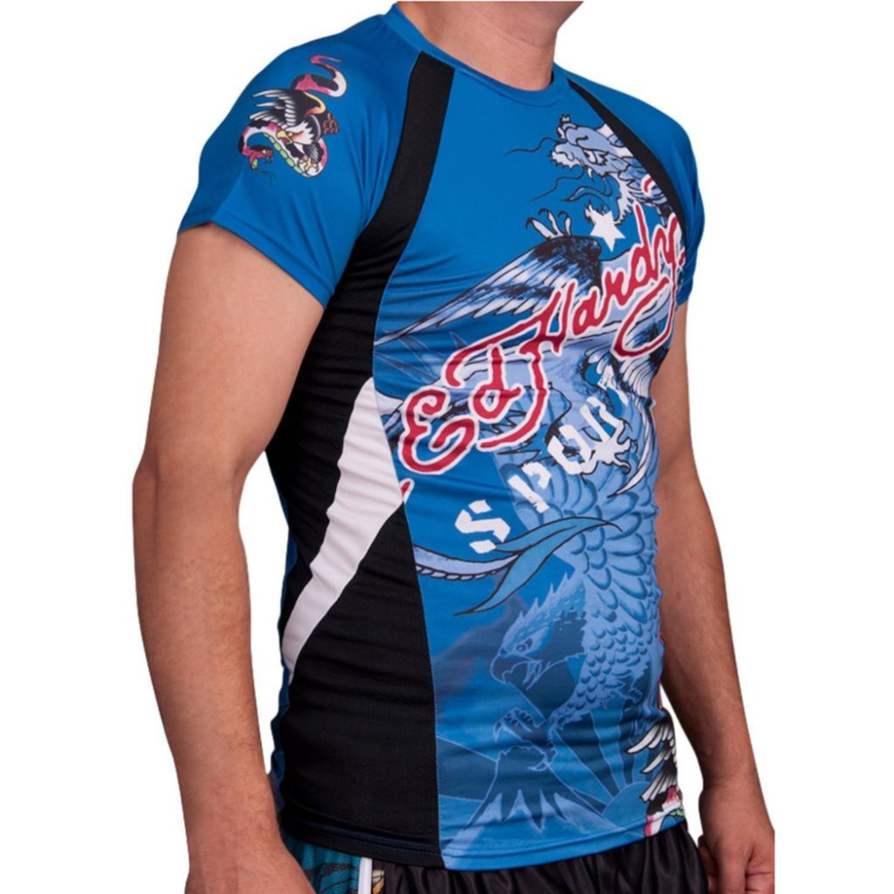 Ed Hardy SPORT【S】【M】涼爽 透氣 健身緊身運動短袖T恤 龍鷹蛇刺青 保證正品 台灣未售-細節圖2