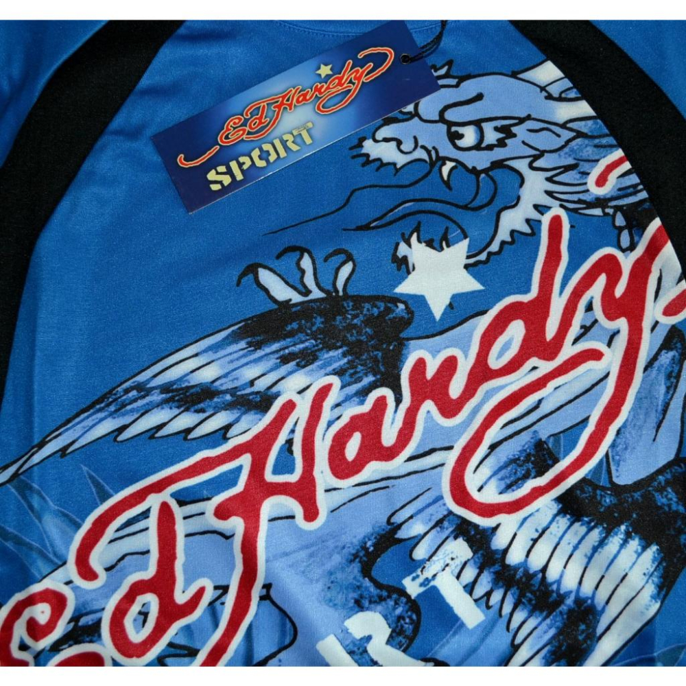 Ed Hardy SPORT【S】【M】涼爽 透氣 健身緊身運動短袖T恤 龍鷹蛇刺青 保證正品 台灣未售-細節圖5