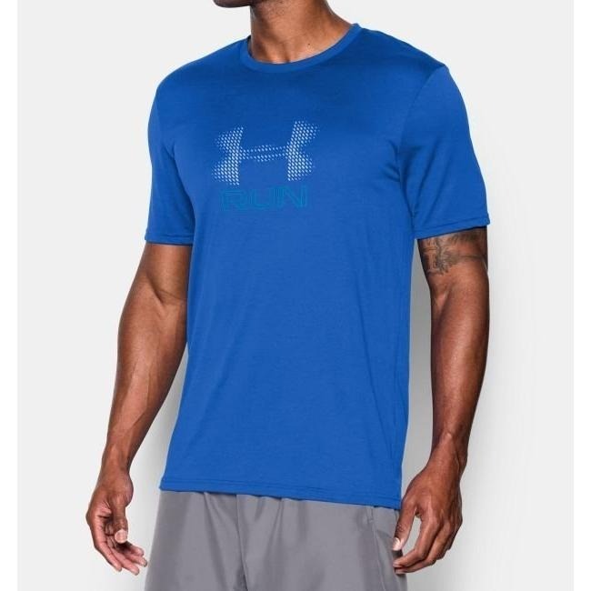 Under Armour【S】短袖T恤 藍色 UA Tech Run 涼感衣 吸濕排汗 抗菌 快乾 寬鬆版-細節圖2