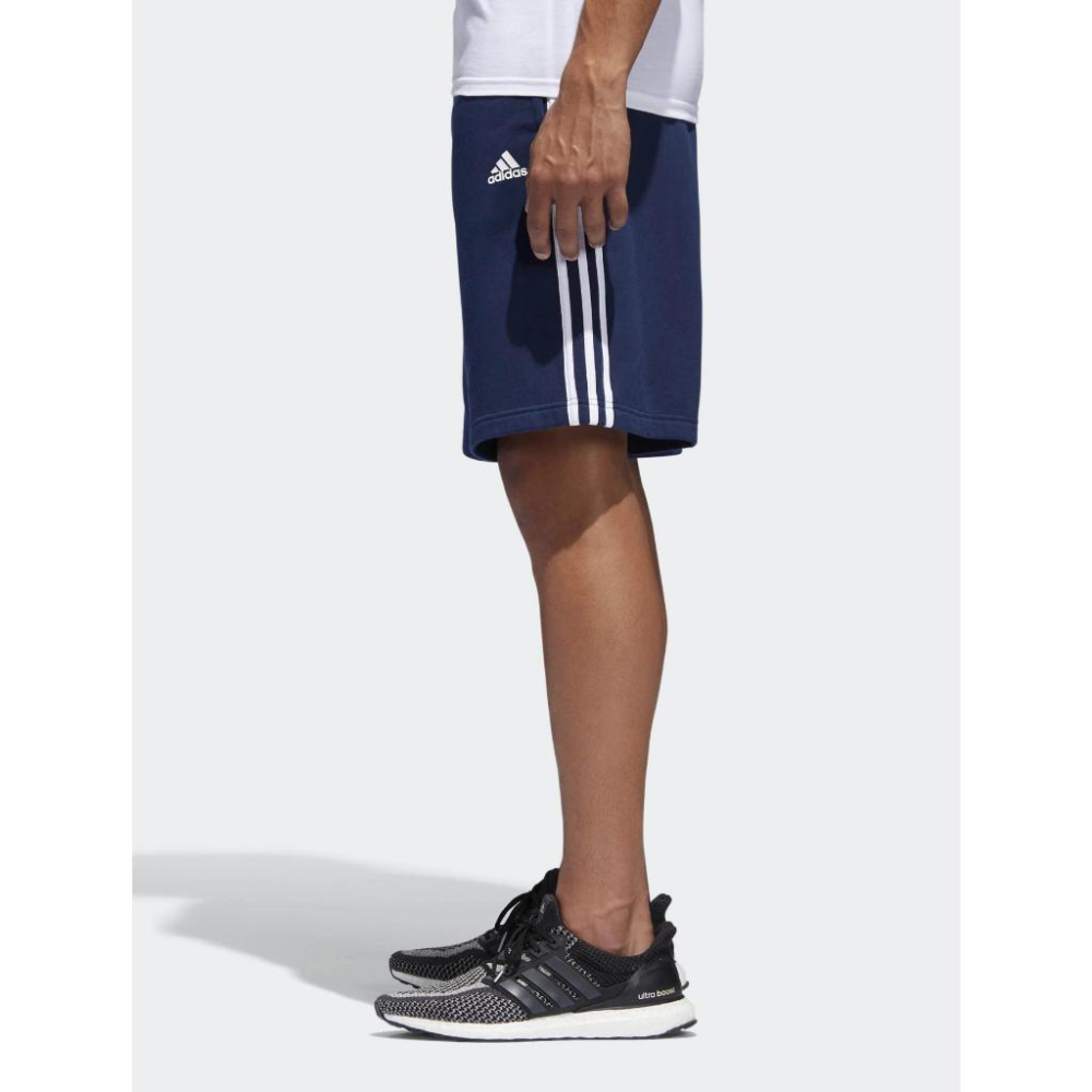 adidas【S 30腰~31腰】棉質刷毛 三条紋 運動短褲 深藍色 BR3262 全新 現貨-細節圖4