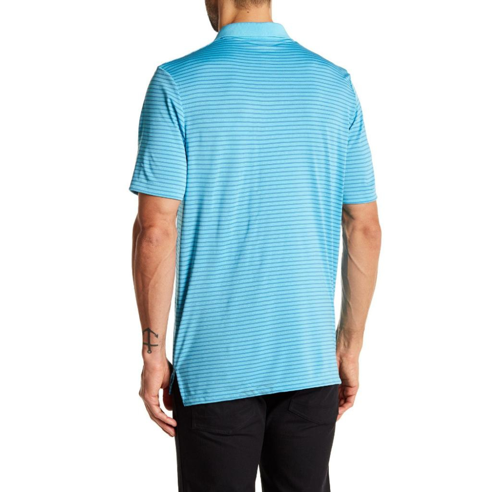 adidas Golf【S約一般M】climacool 涼感 透氣 吸濕排汗 天藍條紋 機能POLO衫 全新 現貨-細節圖2