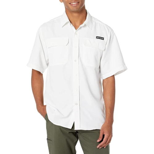 Mossy Oak【S 約一般M】戶外短袖襯衫 Fishing Shirt 白色 透氣 速乾 全新 現貨 保證正品