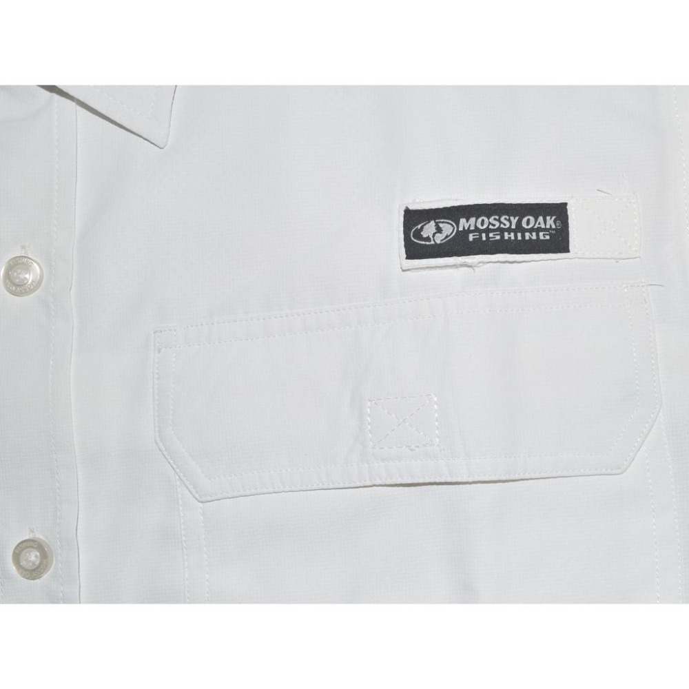 Mossy Oak【S 約一般M】戶外短袖襯衫 Fishing Shirt 白色 透氣 速乾 全新 現貨 保證正品-細節圖5