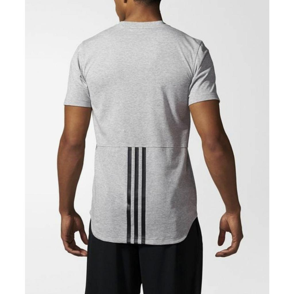 Adidas【S】【M】3 Stripe BQ1544 淺灰色 運動短袖T恤 全新 現貨 保證原廠正品-細節圖2