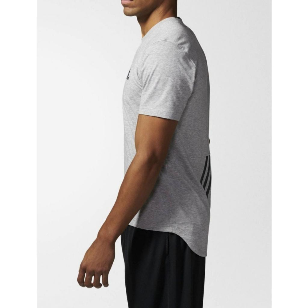 Adidas【S】【M】3 Stripe BQ1544 淺灰色 運動短袖T恤 全新 現貨 保證原廠正品-細節圖3