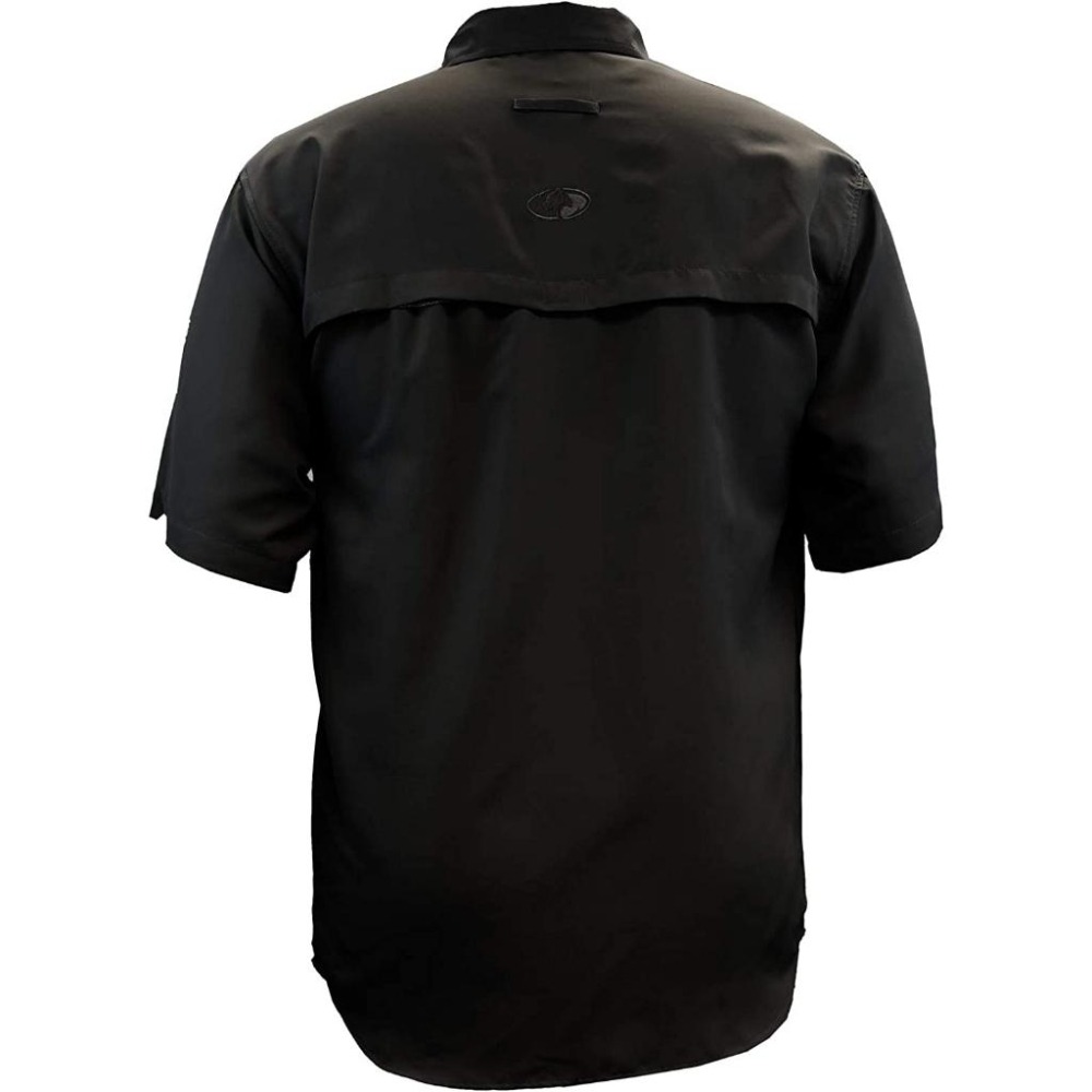 Mossy Oak【S 約一般M】戶外短袖襯衫 Fishing Shirt黑色 透氣 速乾 全新 現貨 保證正品-細節圖3