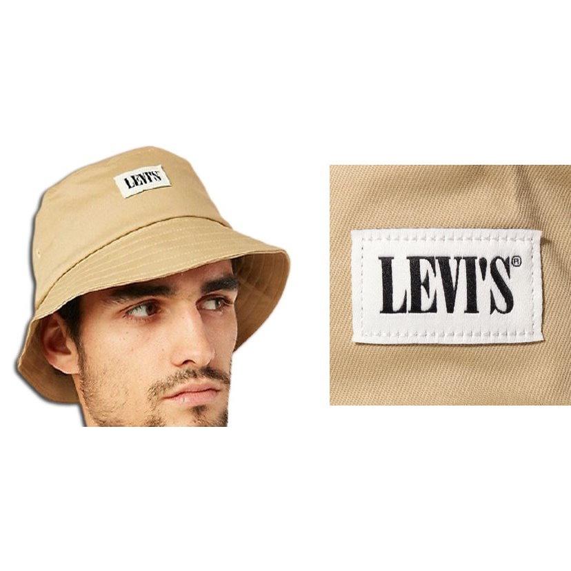 Levi＇s 漁夫帽 遮陽帽 LOGO BUCKET HAT 卡其色 M 380250018 全新 現貨 保證正品-細節圖3