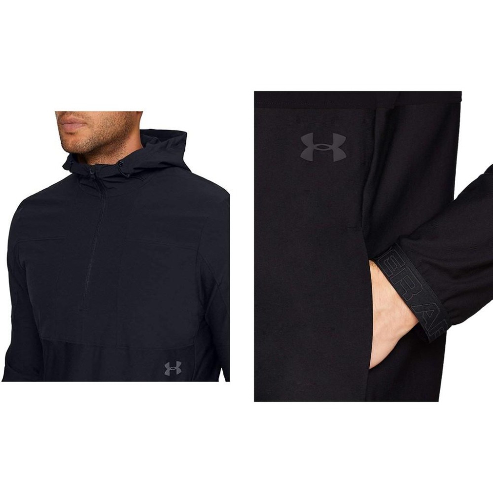 Under Armour 連帽外套【XL】UA Storm 防潑水 透氣 1/2拉鍊 黑色 1327654 全新 現貨-細節圖3