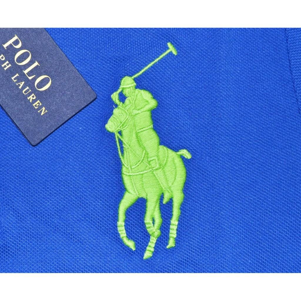 POLO Ralph Lauren【S】【L】大馬短袖 Polo衫Skinny Fit 藍色 全新 現貨 官網購入 正品-細節圖3