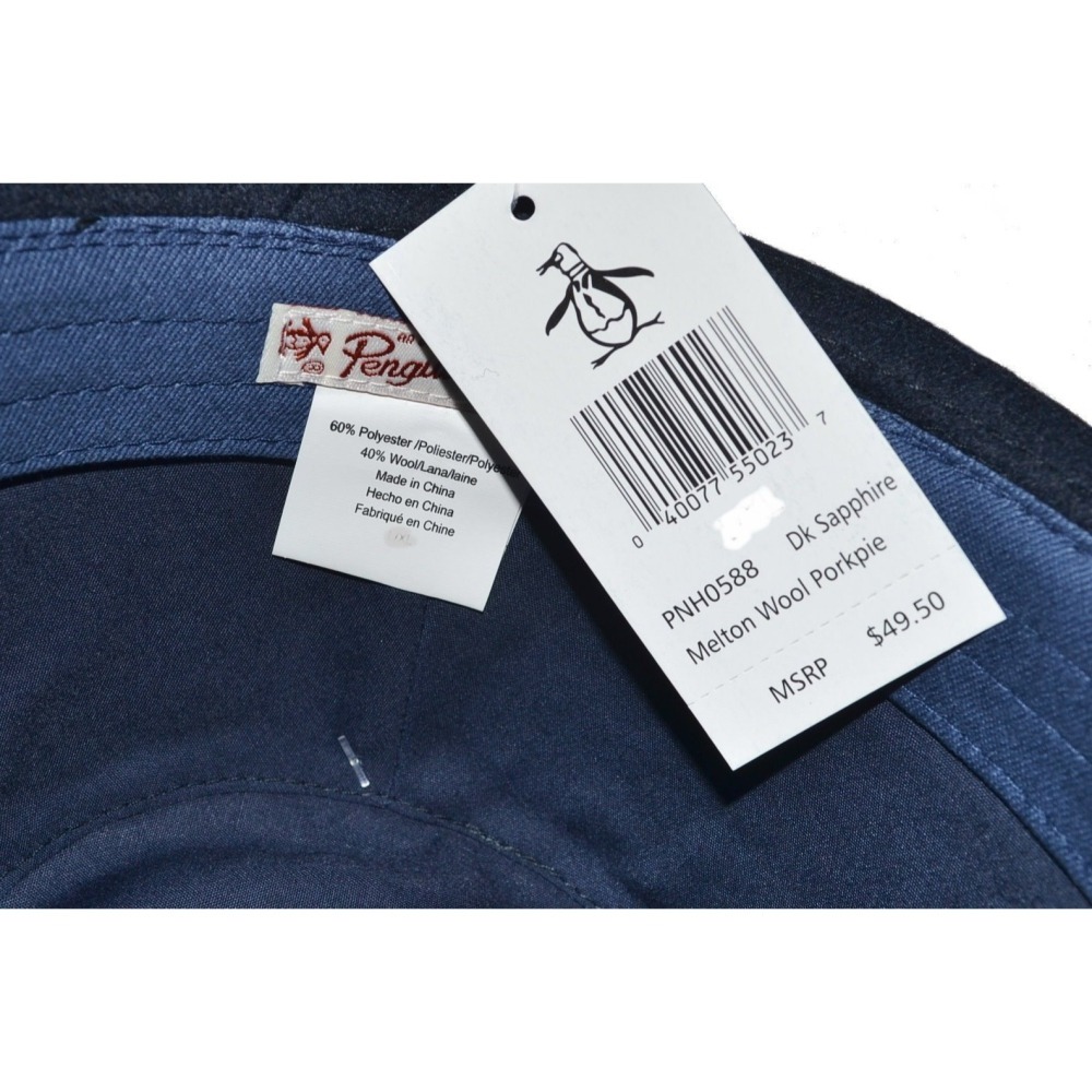 PENGUIN ORIGINAL 企鵝 紳士帽 Porkpie Hat Melton羊毛 深藍色  美國購入 全新-細節圖5