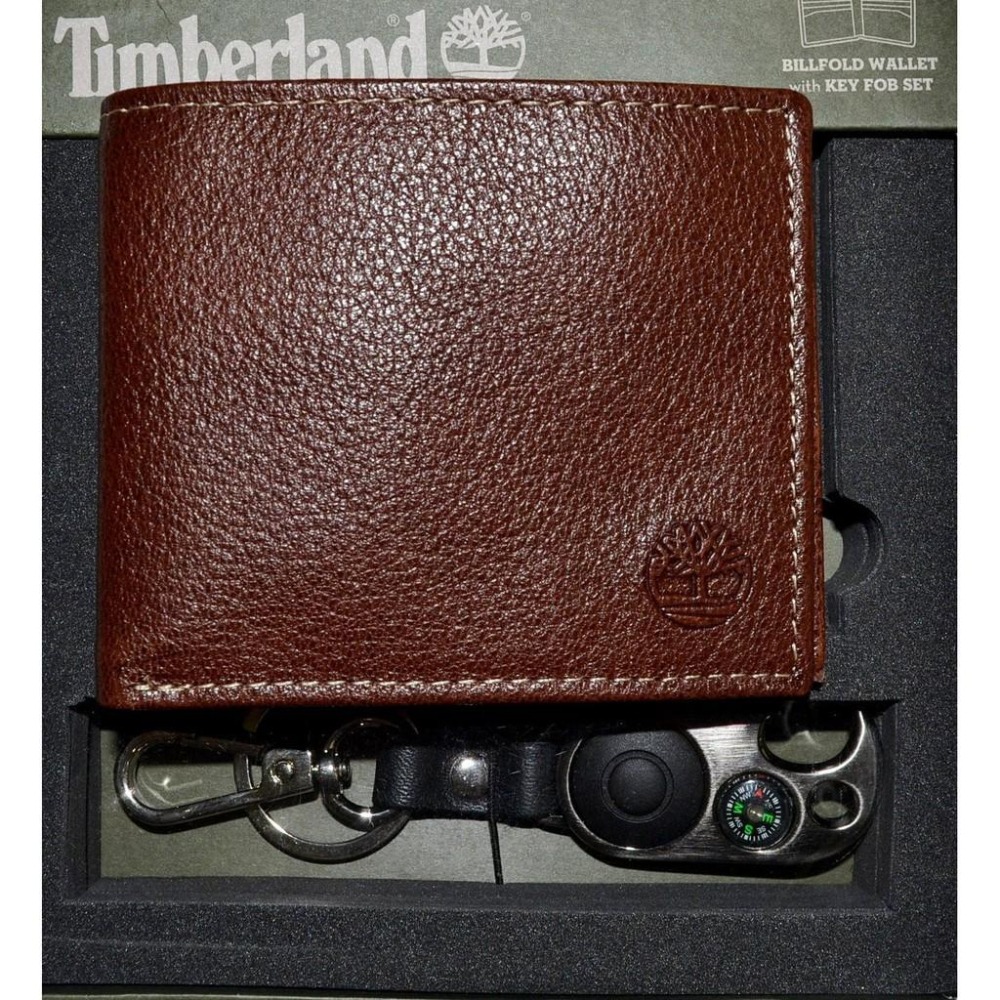 【麂皮有假貨】Timberland 全新 現貨 皮夾 NP0369/01 棕色 真皮 附多用途鑰匙圈 美國購入-細節圖2