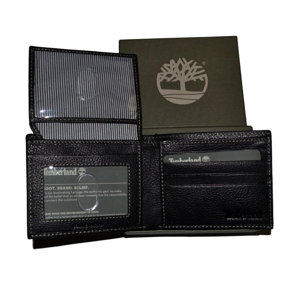 【小瑕疵 特價 出清】Timberland 全新 現貨 皮夾 D02387/08 黑色 真皮 透明證件夾 保證正品-細節圖2