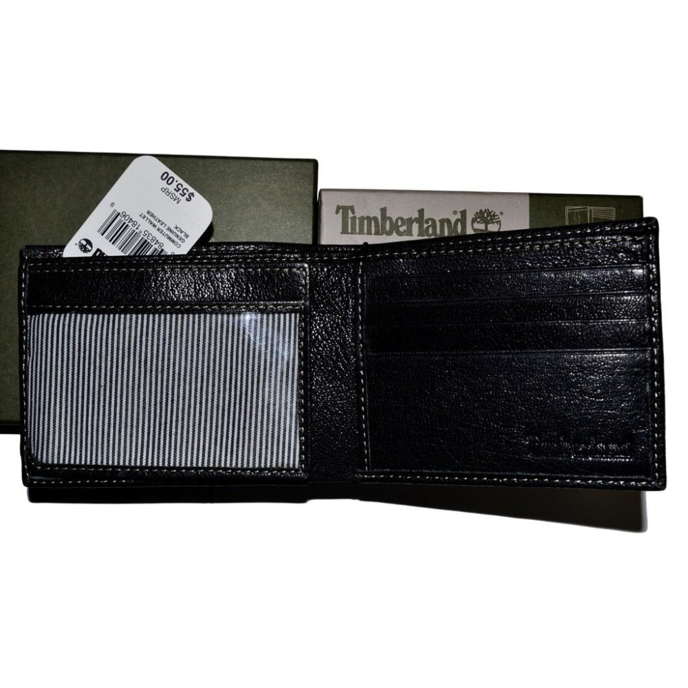 【麂皮有假貨】 Timberland 全新 現貨 皮夾 D11387/08 黑色 鈔票夾 8信用卡夾 1證件夾-細節圖2