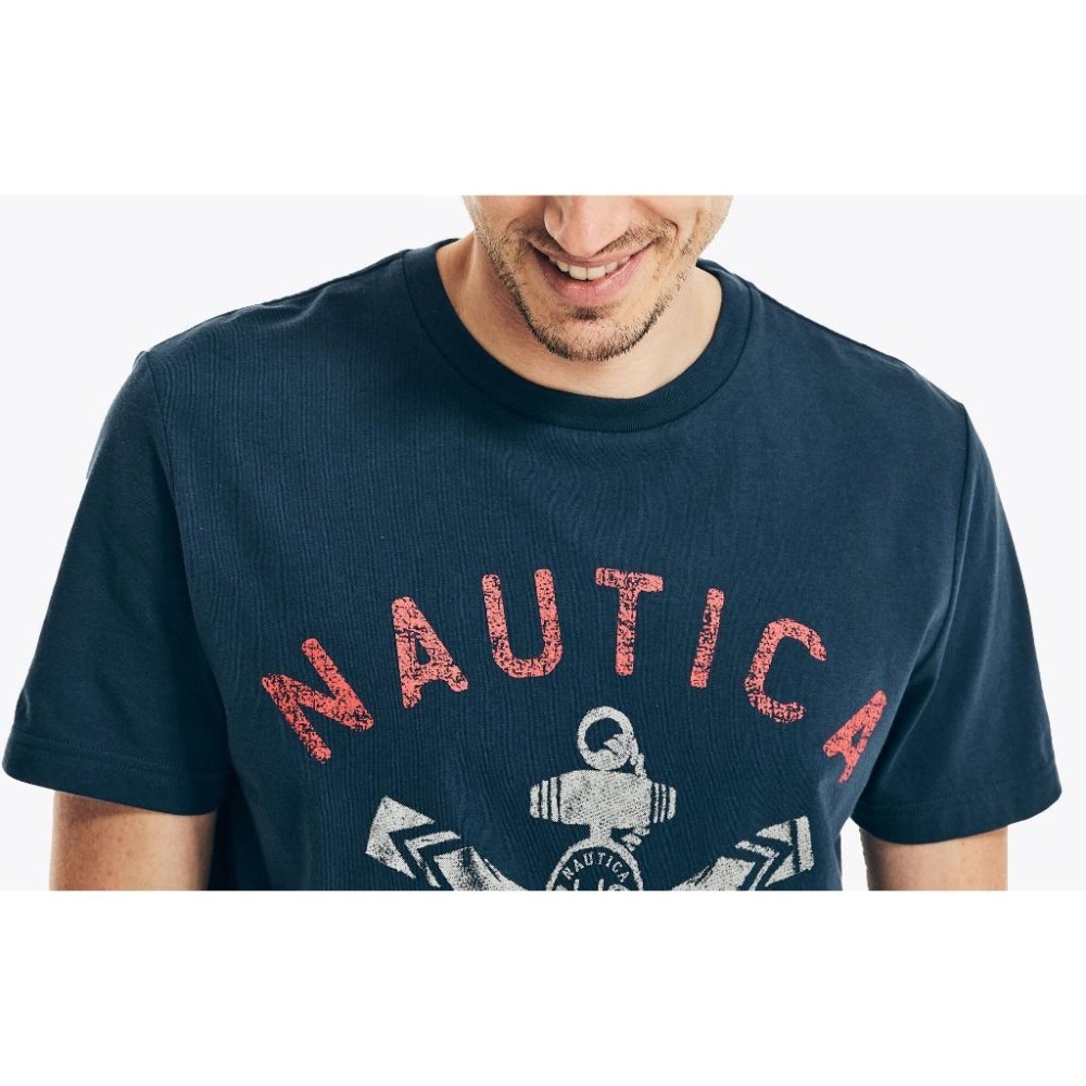 Nautica【寬鬆版】【M】【L】短袖T恤 VOYAGE BLUE JEANS CO. V25600 全新現貨-細節圖3