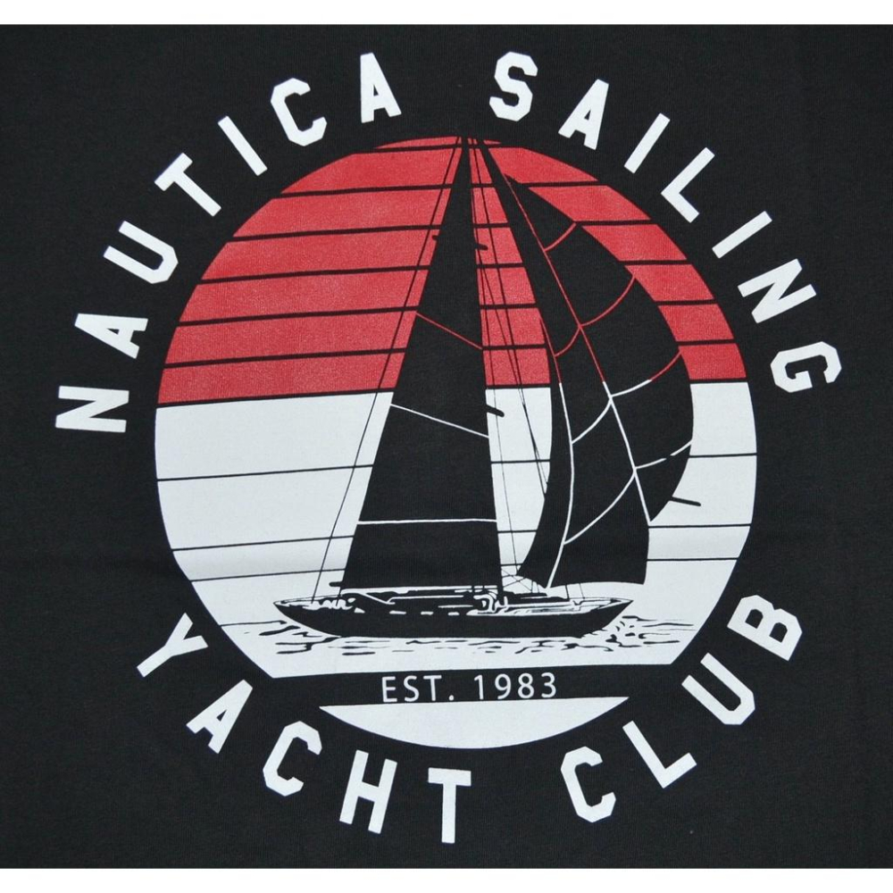 Nautica【L】短袖T恤 黑色 SAILING ST1604 全新 現貨-細節圖2