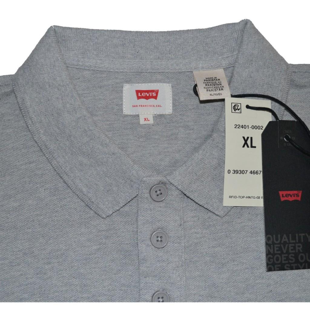 Levi＇s 短袖polo【XL】灰色 Chest Logo 224010002 全新 現貨-細節圖4