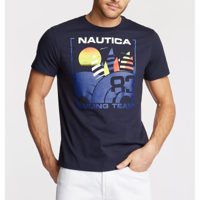Nautica 短袖T恤【S】海軍藍色 SAILING TEAM VR9110