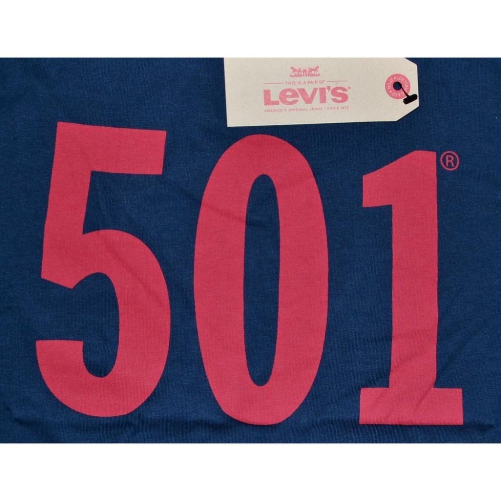 【特價 出清】Levi＇s【M】【L】501純棉 LOGO 短袖T恤 海軍藍 全新 現貨 美國購入 保證正品-細節圖3