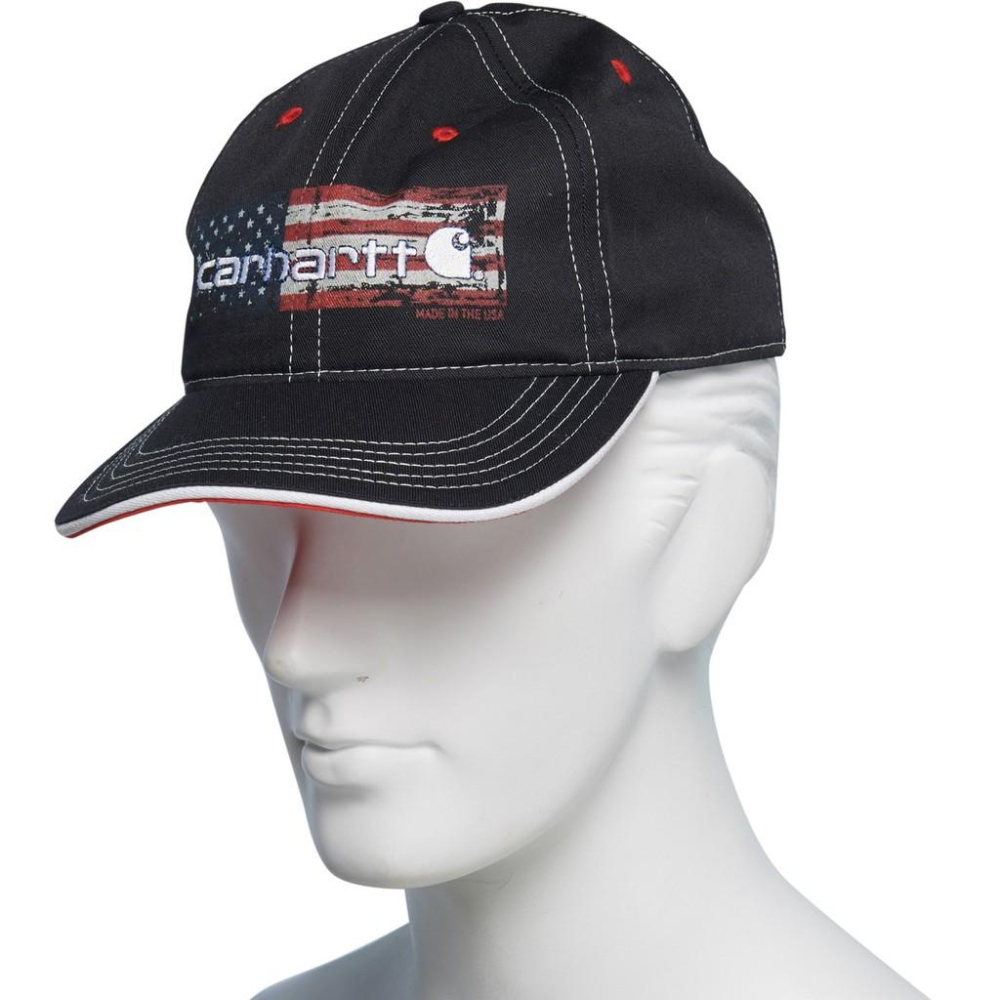 Carhartt 黑色 棒球帽 卡車帽 102494 美國製造 Distressed Flag 全新 現貨-細節圖3