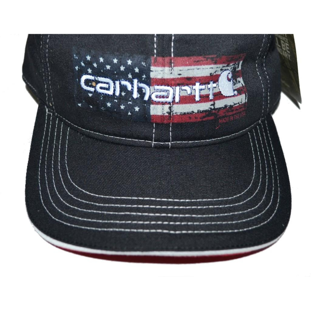 Carhartt 黑色 棒球帽 卡車帽 102494 美國製造 Distressed Flag 全新 現貨-細節圖4