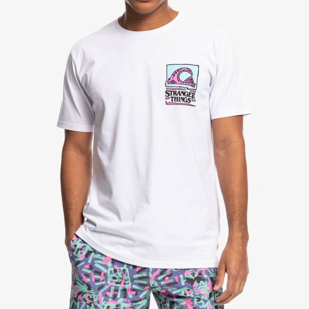 Quiksilver x Stranger Things【M 寬鬆版】短袖T恤 有機棉 EQYZT07206 白色-細節圖2