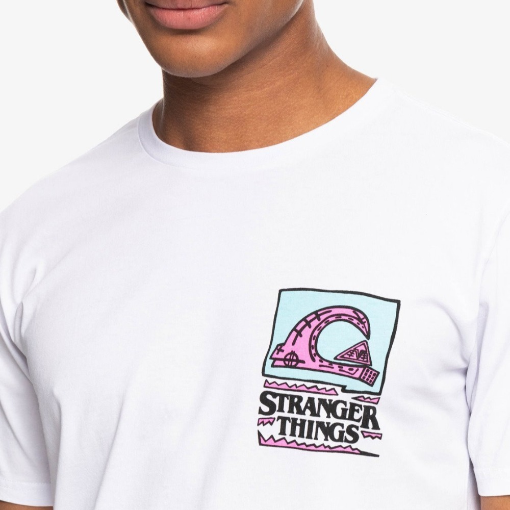 Quiksilver x Stranger Things【M 寬鬆版】短袖T恤 有機棉 EQYZT07206 白色-細節圖4